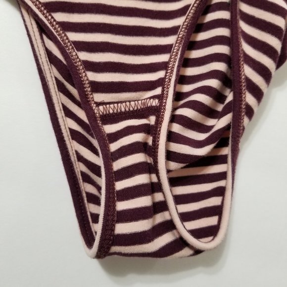 Forever 21 bodysuit Small striped sleeveless strappy caged back ruched bust - Picture 11 of 13